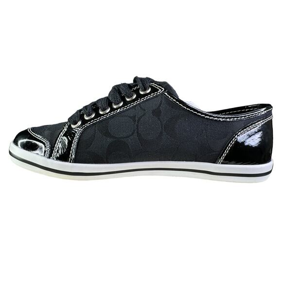 NEW Coach Brodi Black Signature Logo C Tie Up Sneakers Size 8B - Picture 6 of 13